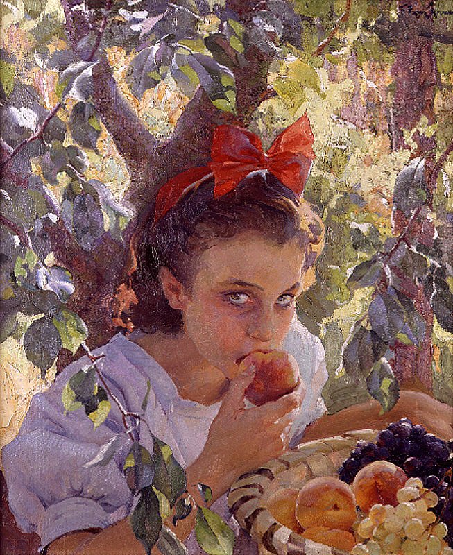 Pons Arnau Francisco Comiendo fruta Art A4 Photo Print