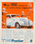 Pontiac 1939 Car 1930s Vintage Retro Advert Poster