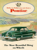 Pontiac 1951 Sedan 1950s Vintage Retro Advert Poster