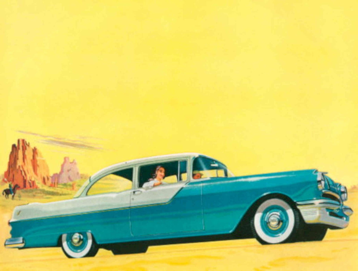 Pontiac Chieftain Desert 1950s Vintage Retro Advert Poster