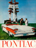 Pontiac Convertible 1958 1950s Vintage Retro Advert Poster