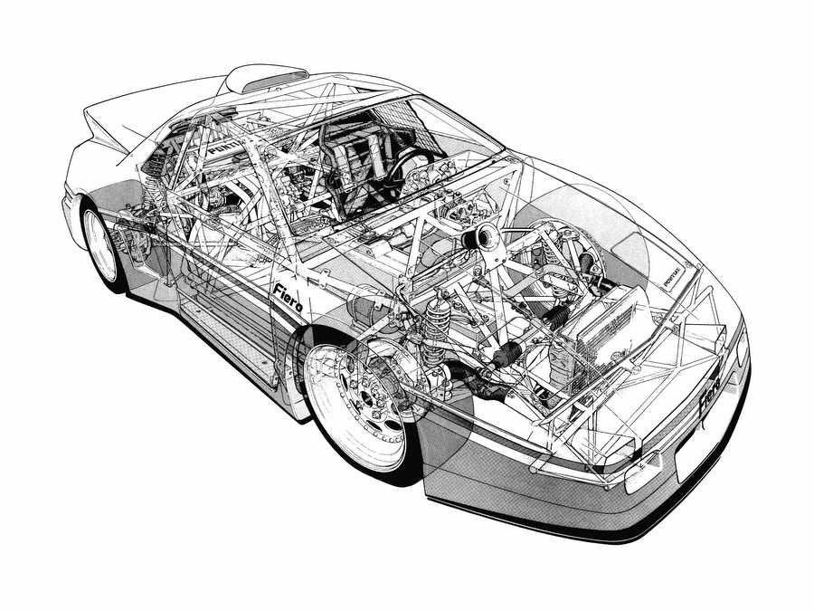 Pontiac Fiero SD4 cutaway A4 Photo Print