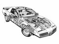 Pontiac Firebird Trans Am85 cutaway A4 Photo Print
