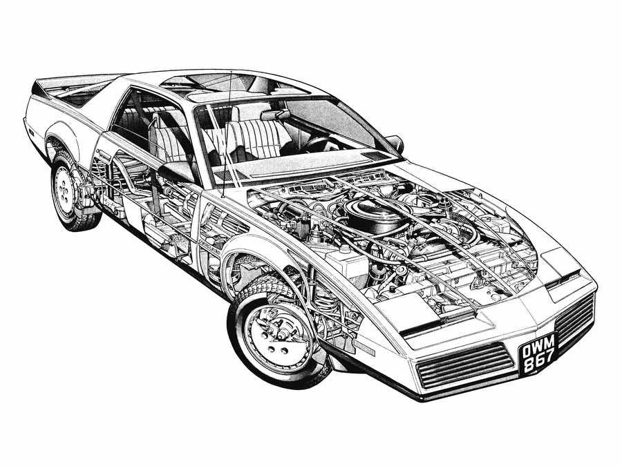 Pontiac Firebird Trans Am85 cutaway A4 Photo Print