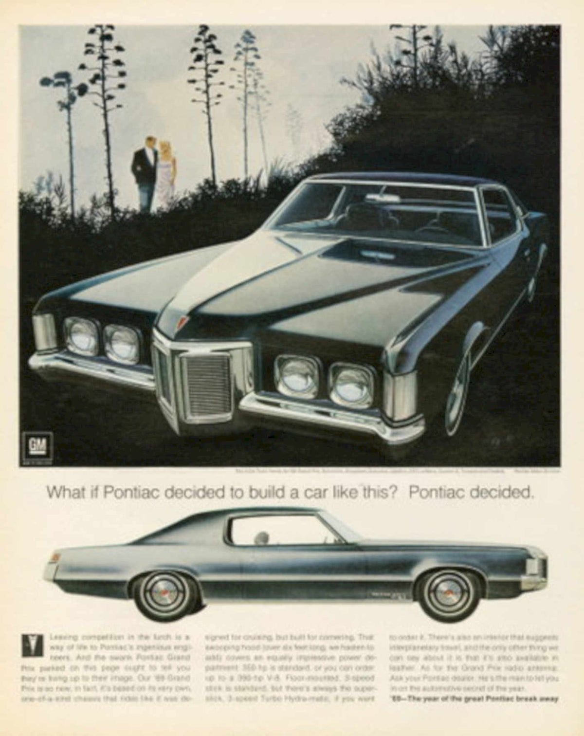 Pontiac Grand Prix 2 1960s Vintage Retro Advert
