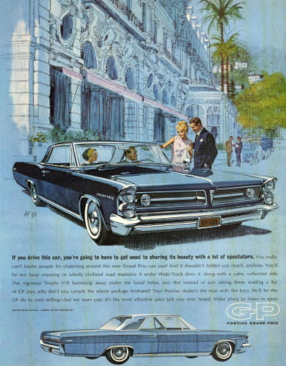 Pontiac Grand Prix 3 1960s Vintage Retro Advert