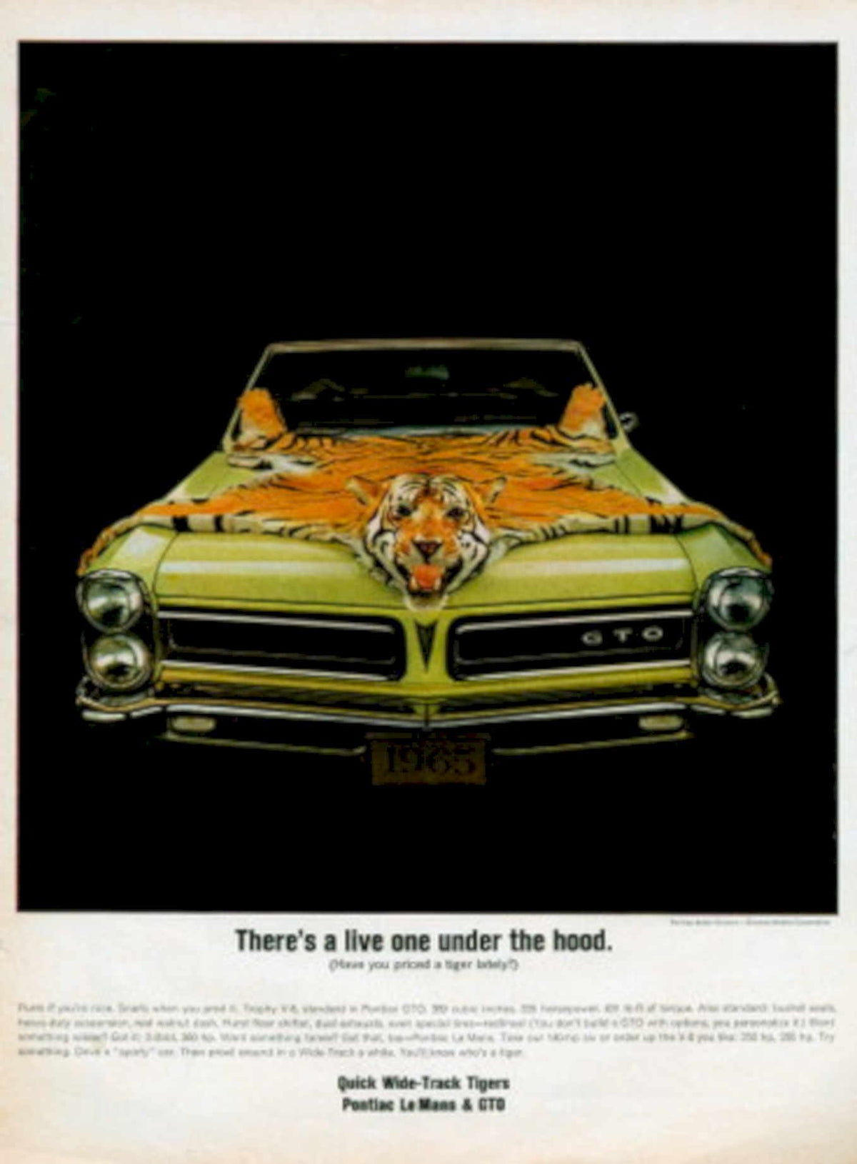 Pontiac Gto Tigers 1960s Vintage Retro Advert