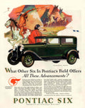 Pontiac Six 1920s 1930s Vintage Retro Advert Poster