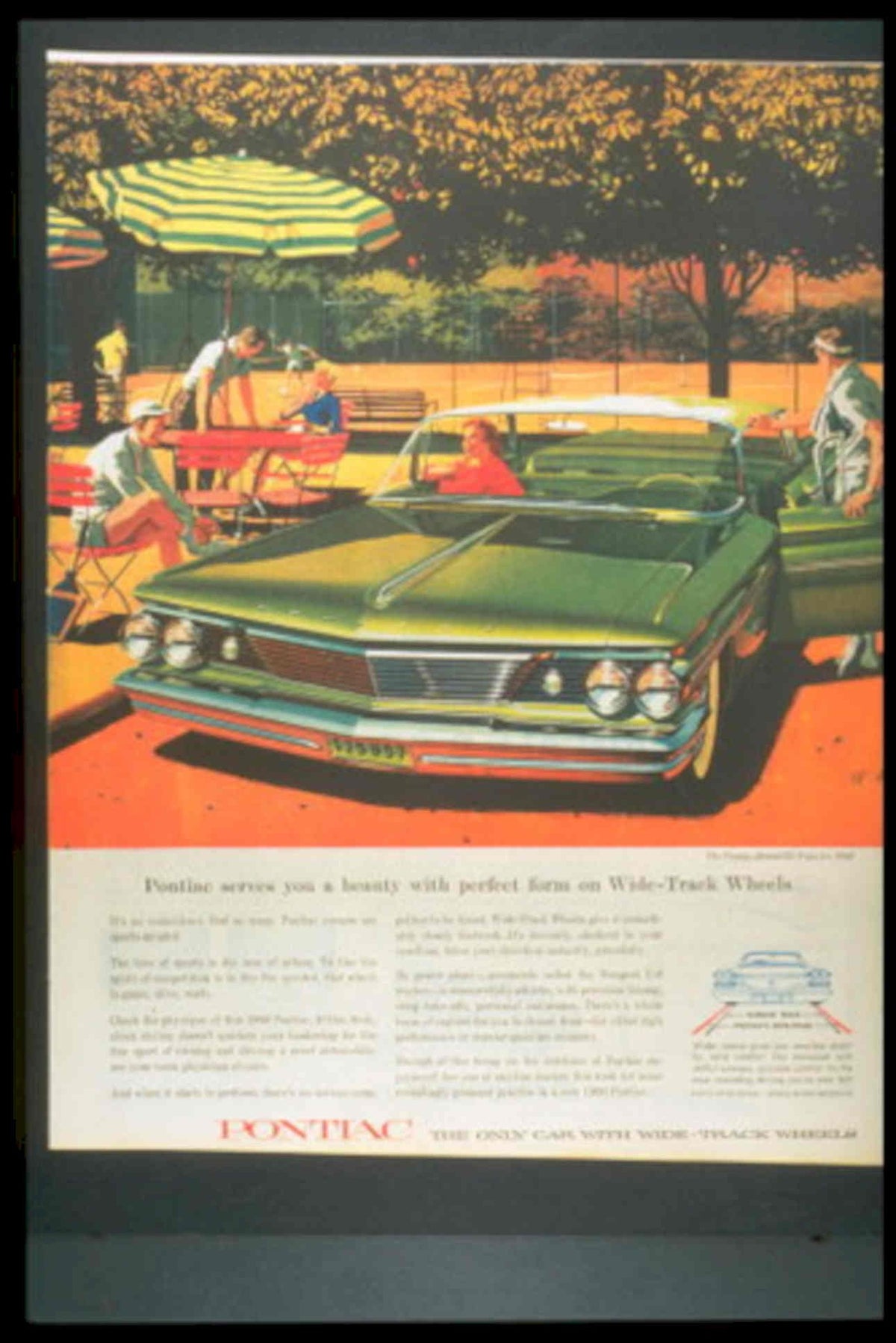 Pontiac Wide Track 1950s Vintage Retro Advert Poster