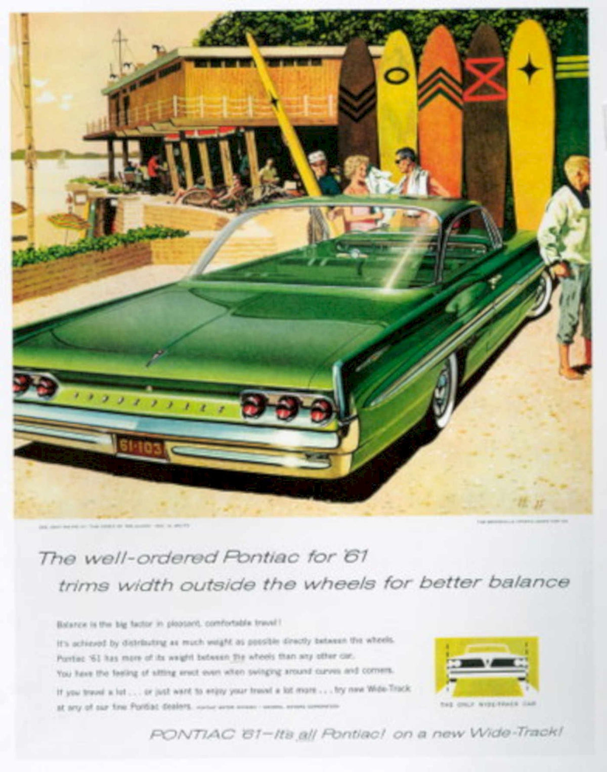 Pontiac Wide Track 2 1960s Vintage Retro Advert