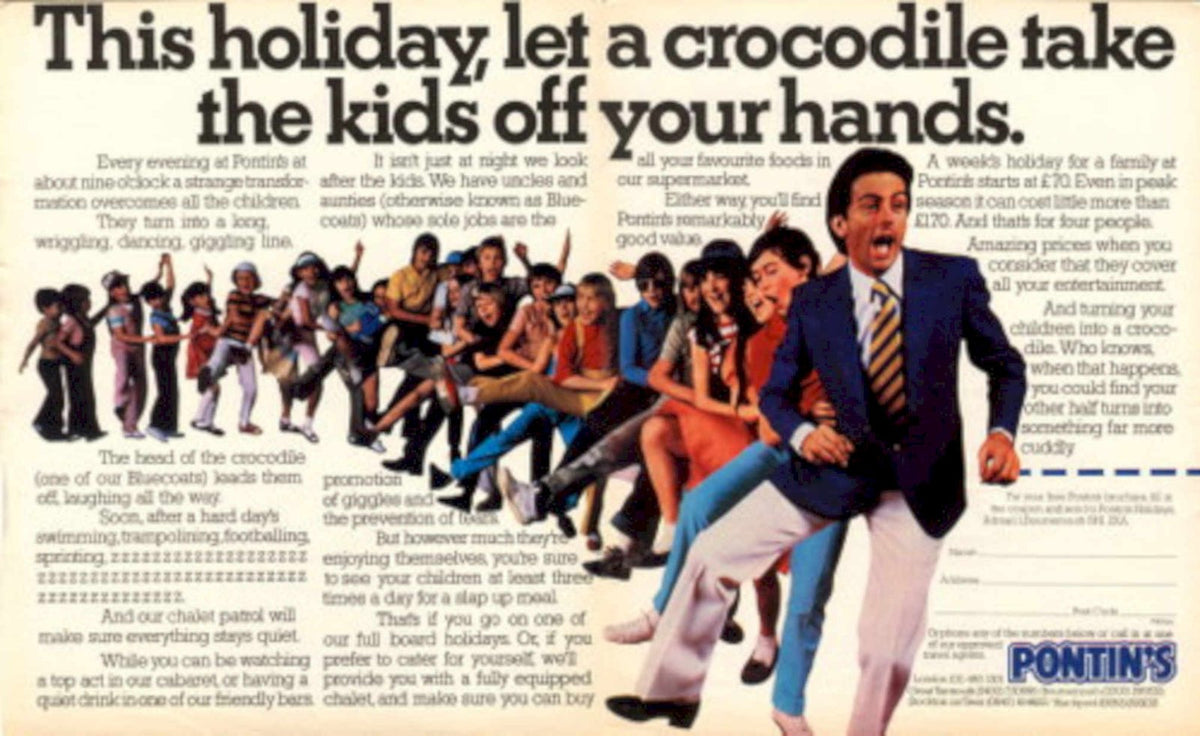 Pontins Chalet Kids 1980s Vintage Retro Advert