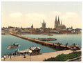 Pontoon bridge I Cologne the Rhine Vintage A4 Photo Print