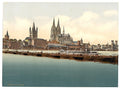 Pontoon bridge II Cologne the Rhine Vintage A4 Photo Print
