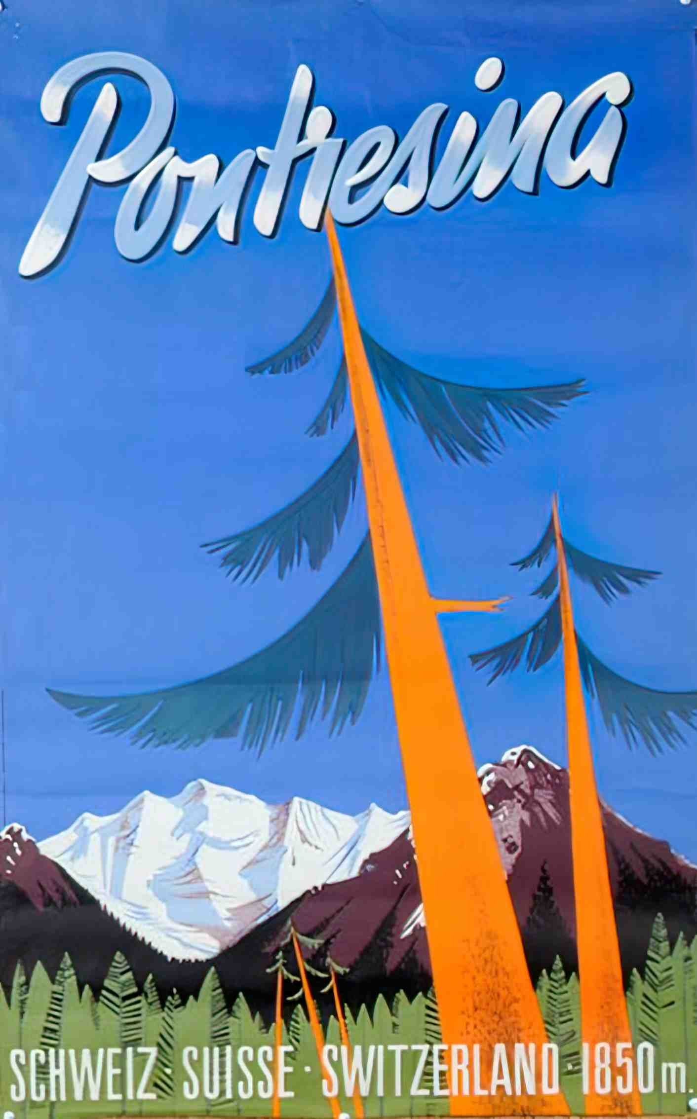 Pontresina Advert A4 Photo Print