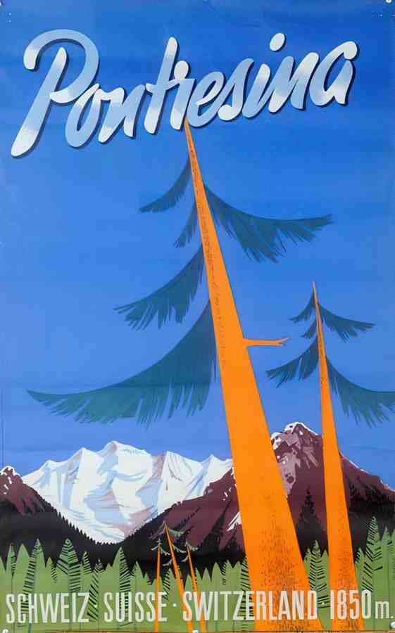 Pontresina Vintage Advert A4 Photo Print