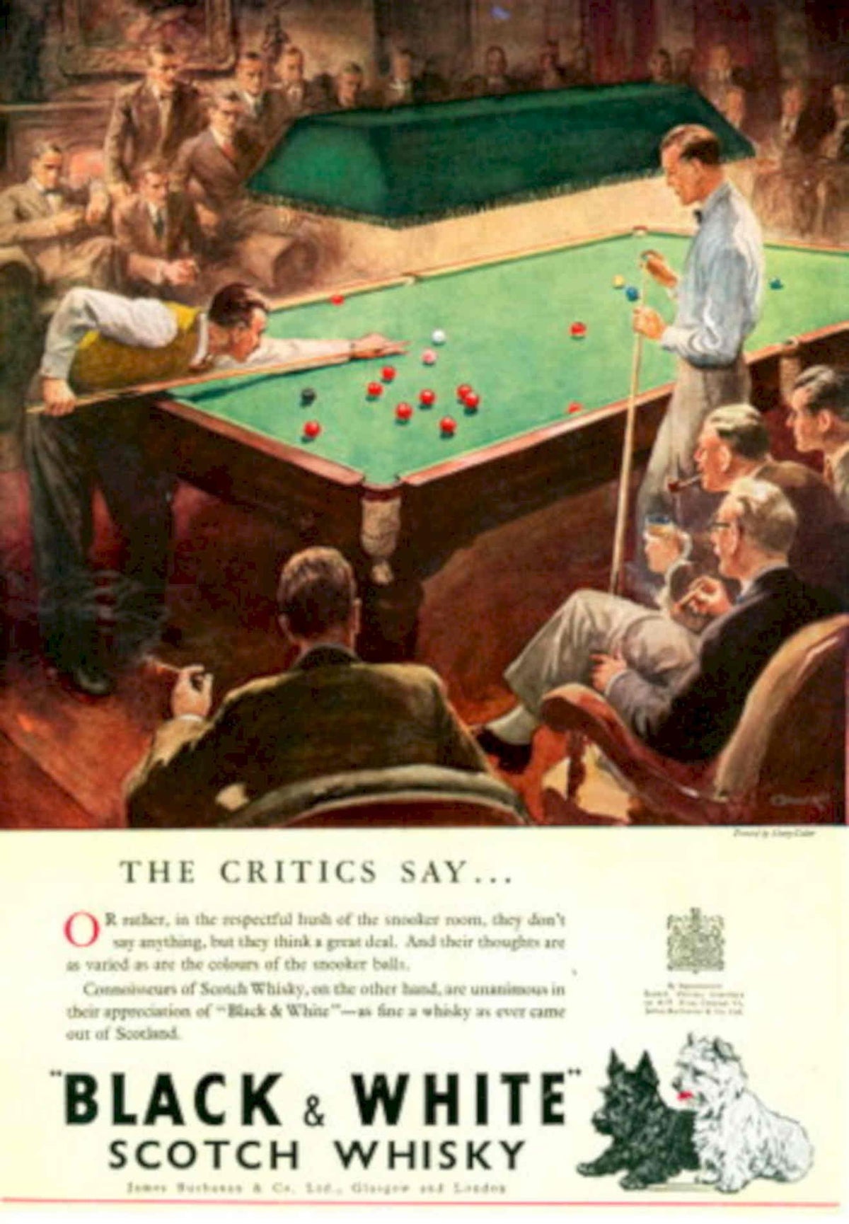 Pool Whisky Room 1940s Vintage Retro Advert Poster