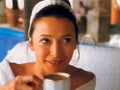 Poolside Woman Coffee 1990s Vintage Retro Advert