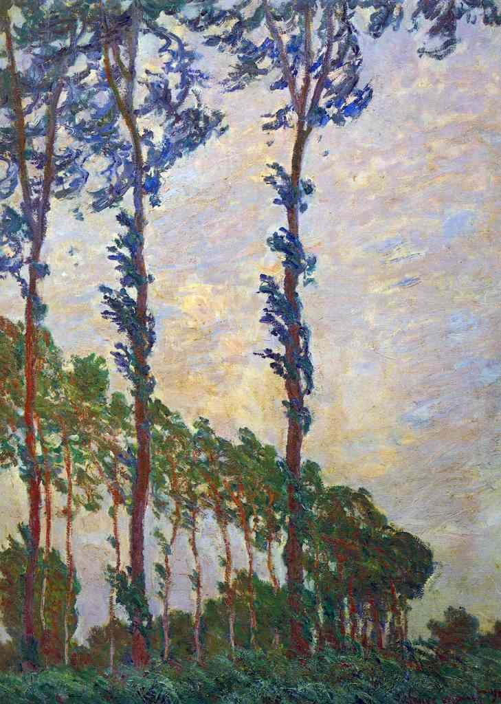 Poplar Series Wind Monet A4 Photo Print