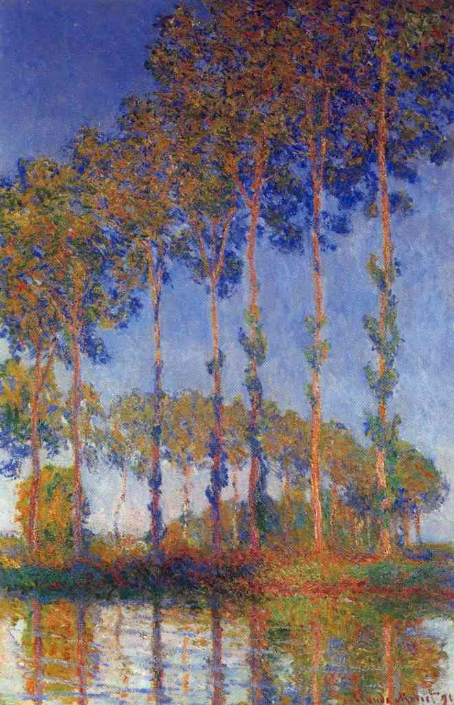 Poplars In The Epte Sunset Monet A4 Photo Print