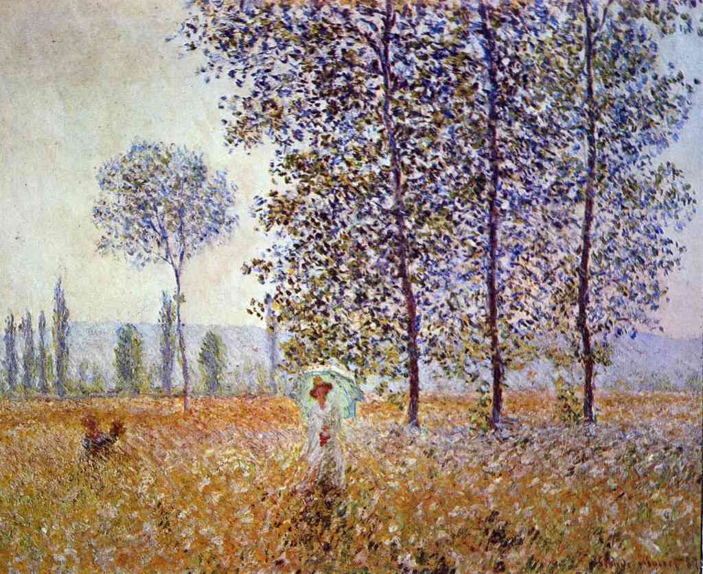 Poplars In The Sunlight Monet A4 Photo Print