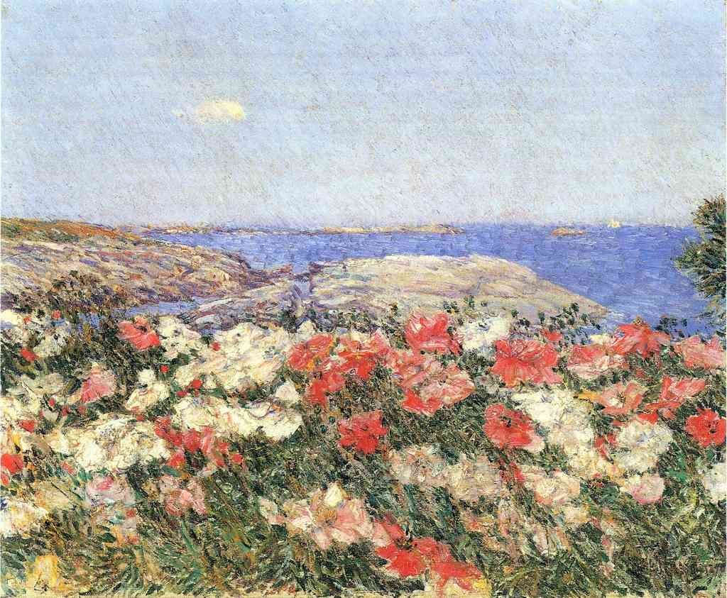 Poppies On The Isles Of Shoals Hassam Impressionism American A4 Photo Print