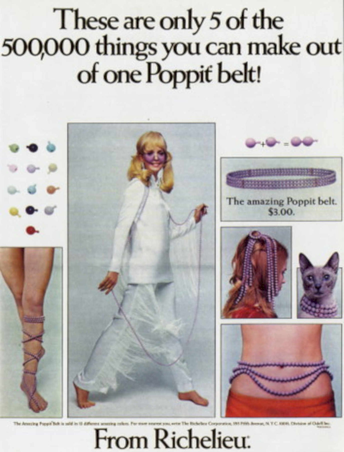 Poppit Jumpsuit Belt 1960s Vintage Retro Advert