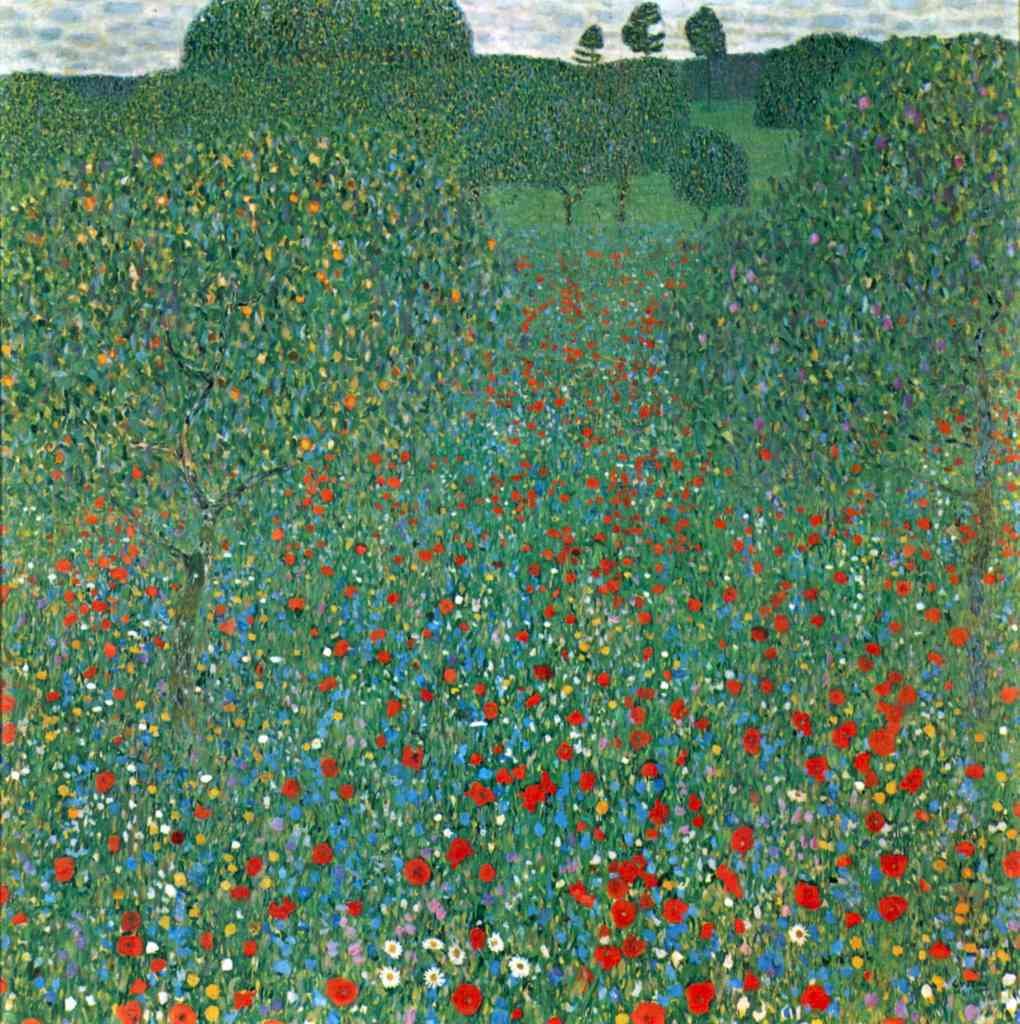 Poppy Field Klimt A4 Photo Print
