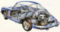 Porsche 356 cutaway A4 Photo Print