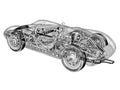 Porsche 718 cutaway A4 Photo Print