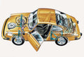 Porsche 911 1974 cutaway A4 Photo Print