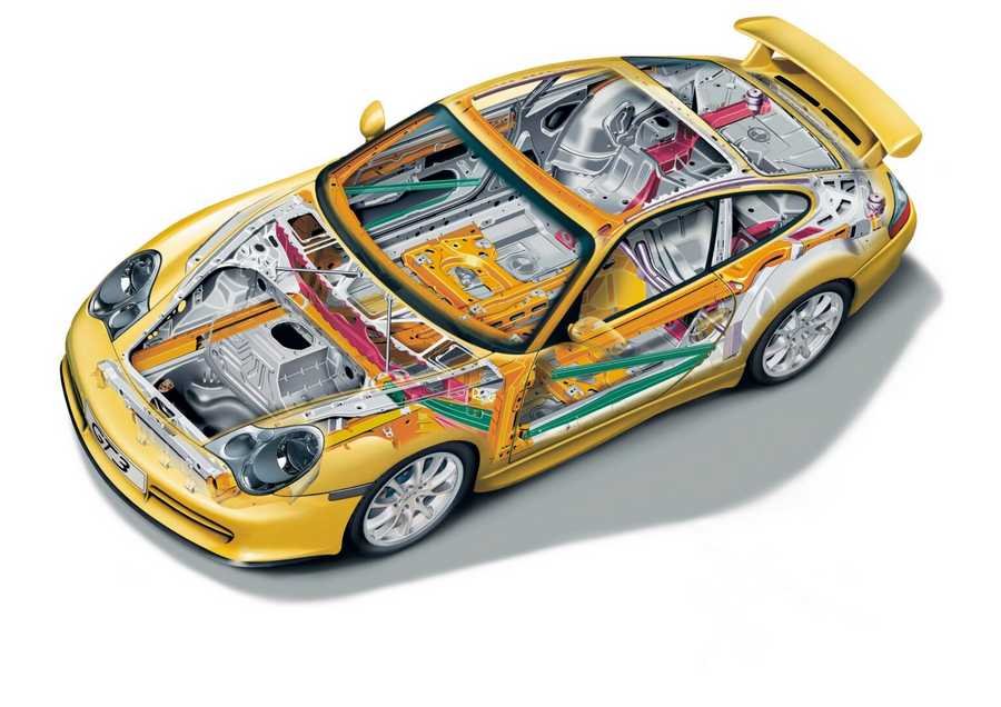 Porsche 911 GT3 2003 1536x1085 cutaway A4 Photo Print