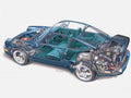 Porsche 911 Turbo cutaway A4 Photo Print