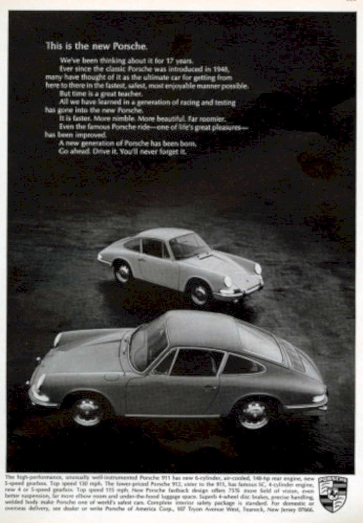 Porsche 911 Vintage 2 1960s Vintage Retro Advert