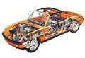 Porsche 914 1969 cutaway A4 Photo Print