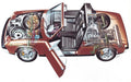 Porsche 914 cutaway A4 Photo Print