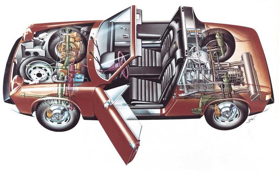 Porsche 914 cutaway A4 Photo Print