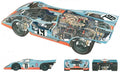 Porsche 917 cutaway (2) A4 Photo Print