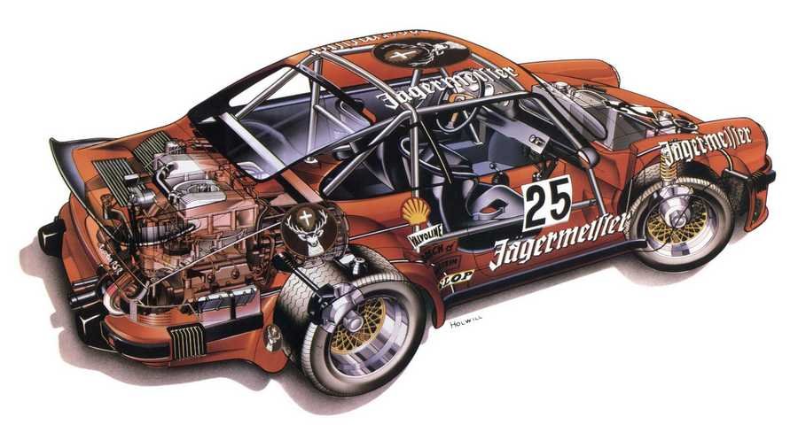 Porsche 934 Turbo RSR cutaway A4 Photo Print