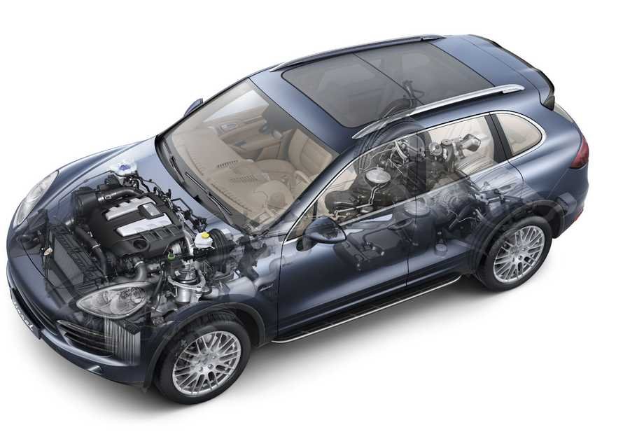 Porsche Cayenne 2010 cutaway A4 Photo Print