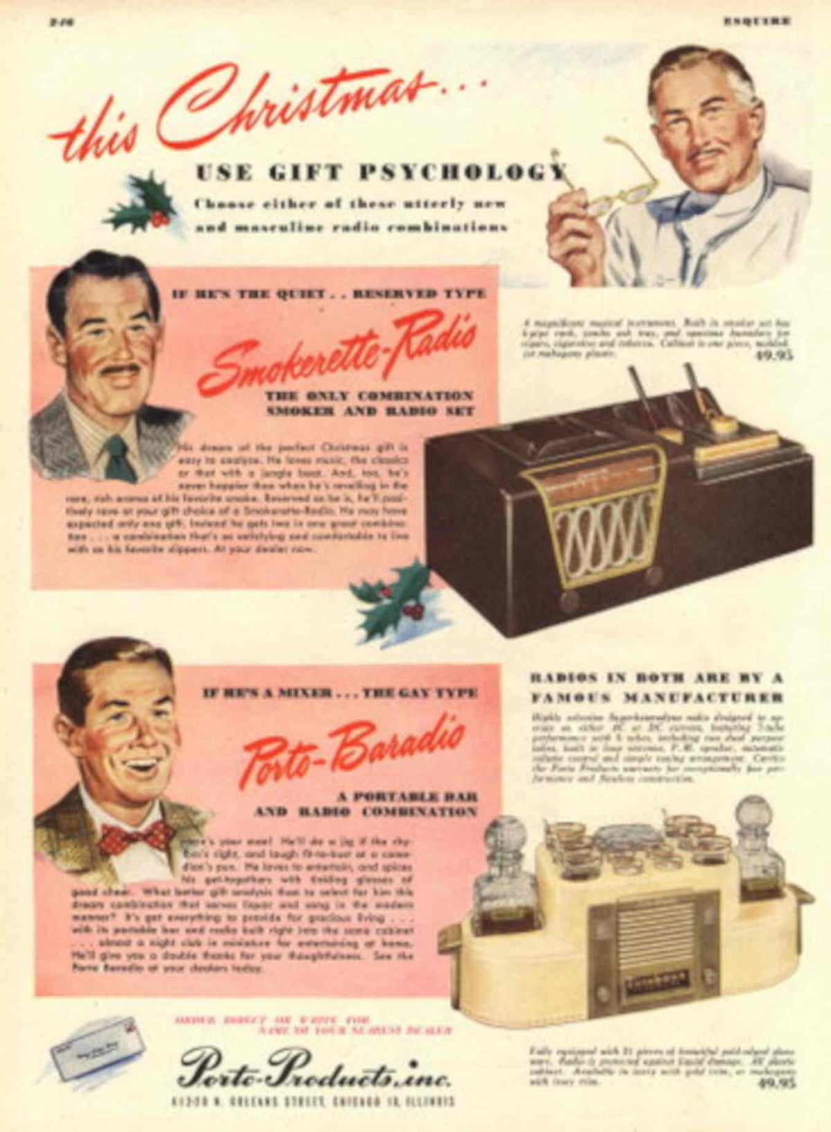 Portobaradio Christmas Mixer 1940s Vintage Retro Advert Poster
