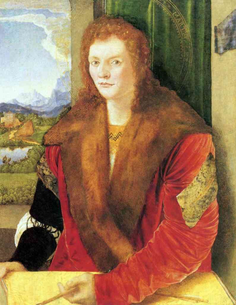 Portrait Of An Unknown In Red Durer A4 Photo Print