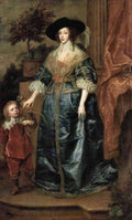 Portrait Of Queen Henrietta Maria With A Dwarf Van Dyck A4 Photo Print
