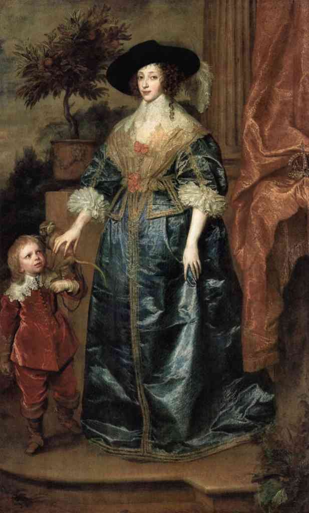 Portrait Of Queen Henrietta Maria With A Dwarf Van Dyck A4 Photo Print