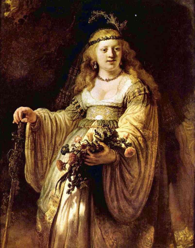Portrait Of Saskia As Flora Rembrandt A4 Photo Print