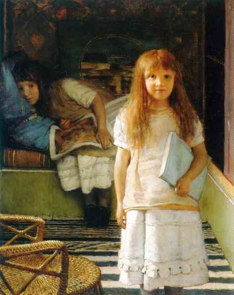 Portrait of Laurense and Anna Alma Tadema as a child by Alma Tadema A4 Photo Print