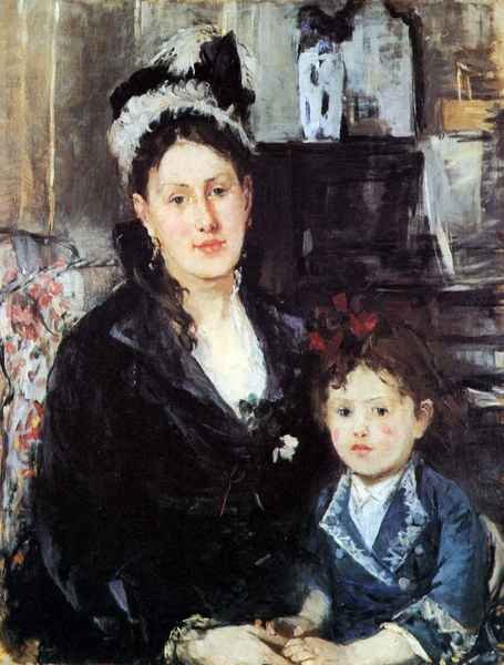 Portrait of Mme Boursier and Daughter by Morisot A4 Photo Print