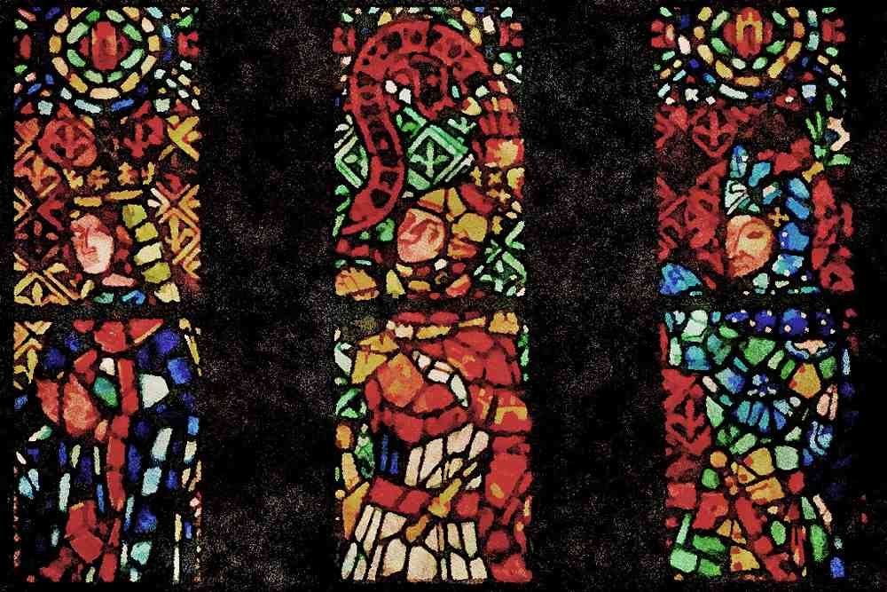Portugal Rural 256036 History Of Branganca Dukes In Stained Glass A4 Limited Edition Watercolour Print