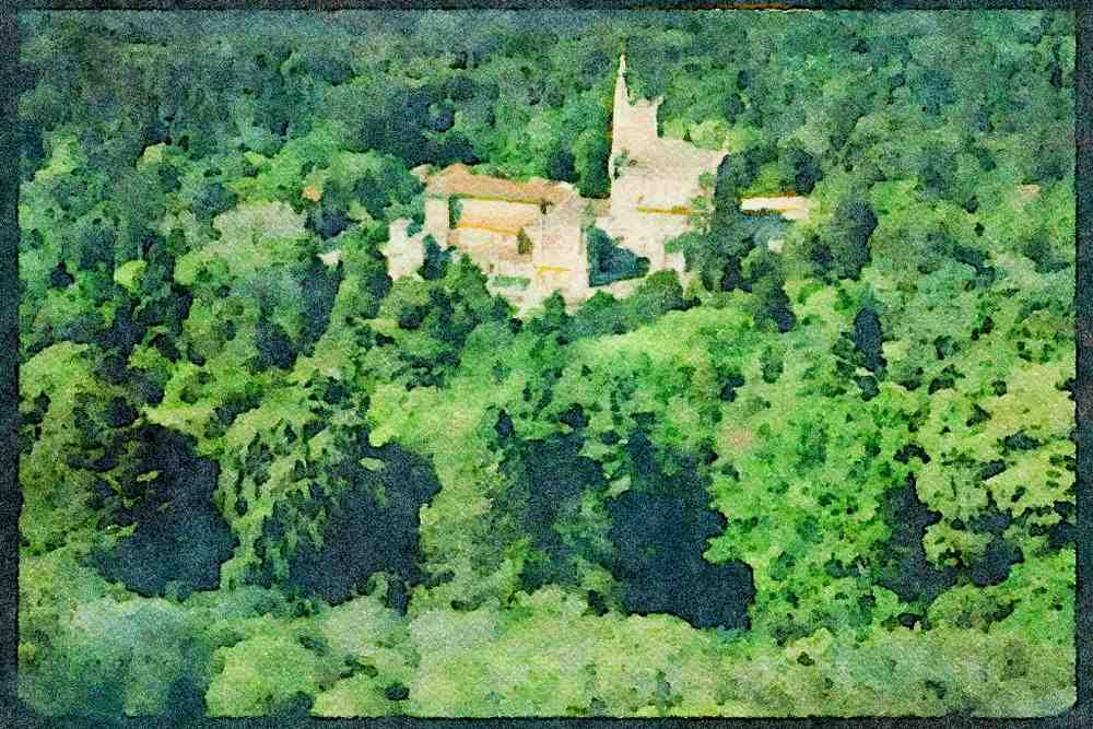 Portugal Rural 256076 Bucaco Palace A4 Limited Edition Watercolour Print