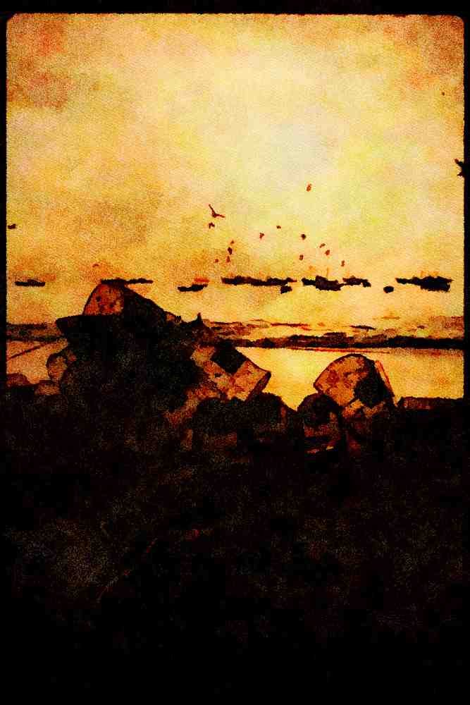Portugal Rural 256098 Lobster Cages On Beach A4 Limited Edition Watercolour Print