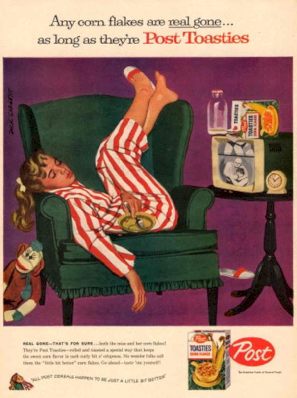 Post Toistiess Girl 1950s Vintage Retro Advert Poster